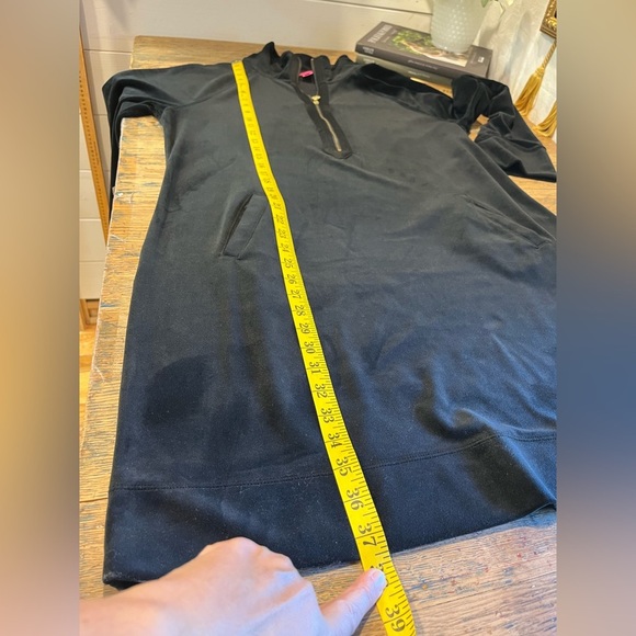 LILLY PULITZER Black Velour Half-Zip Dress XL - Picture 10 of 10